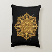 Gold Mandala Pillow Luxury Decorative Throw  アクセントクッション (裏面(縦))