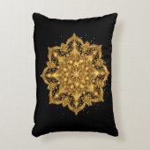 Gold Mandala Pillow Luxury Decorative Throw  アクセントクッション (正面(垂直))