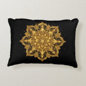 Gold Mandala Pillow Luxury Decorative Throw  アクセントクッション (裏面)