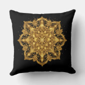 Gold Mandala Pillow Luxury Decorative Throw  クッション (裏面)