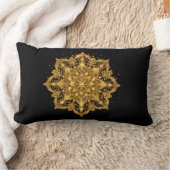 Gold Mandala Pillow Luxury Decorative Throw  ランバークッション (ブランケット)
