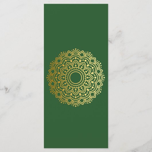 Gold Mandala Wedding Menu Card メニュー (裏面)