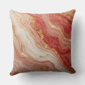 Gold Marble Abstract Background With Red Swirls クッション (裏面)