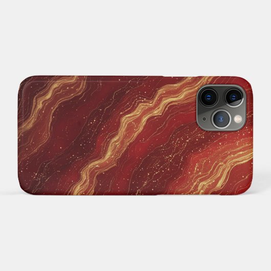 Gold Marble Abstract Background With Red Swirls Case-Mate iPhoneケース (裏面(横))
