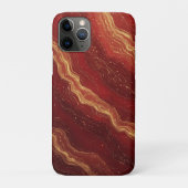 Gold Marble Abstract Background With Red Swirls Case-Mate iPhoneケース (裏)