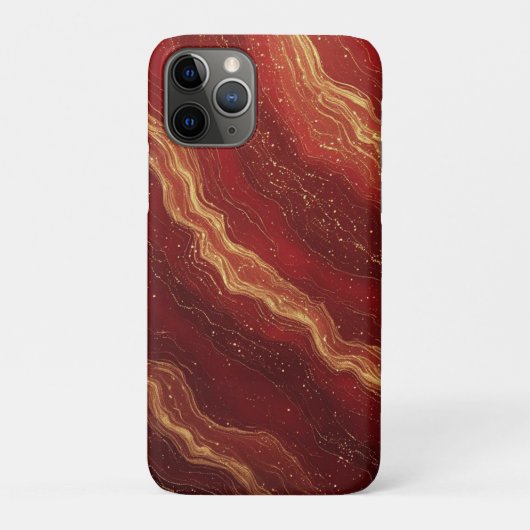 Gold Marble Abstract Background With Red Swirls Case-Mate iPhoneケース (裏)