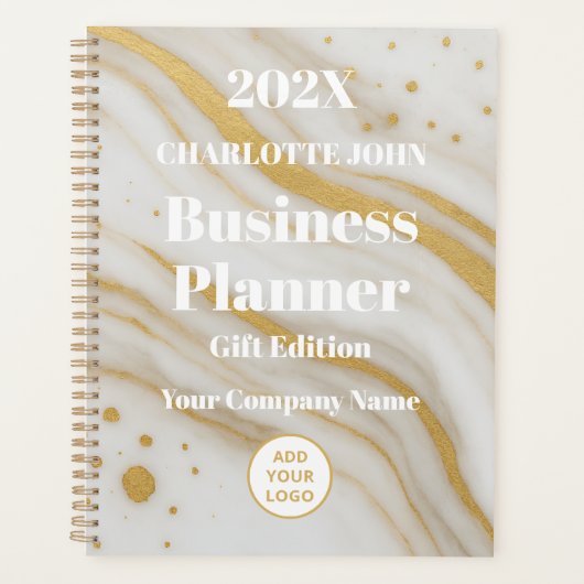 Gold Marble Business Gifts 2026 プランナー手帳 (正面)
