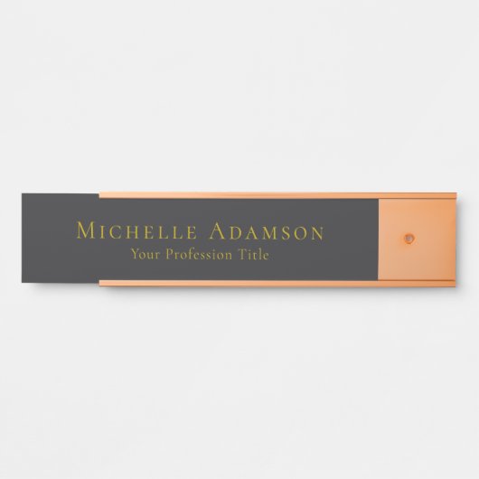 Gold & Matte Black Professional Plain Modern サインプレート (正面)