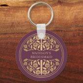 Gold Mauve Sword Bridesmaid Royal Wedding Gift キーホルダー (正面)