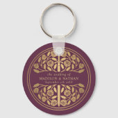 Gold Mauve Sword Bridesmaid Royal Wedding Gift キーホルダー (裏面)
