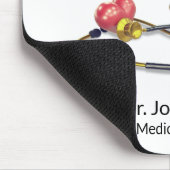 Gold Medical Stethoscope & Caduceus with Heart マウスパッド (コーナー)