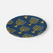 Gold Menorah Pattern Hanukkah ペーパープレート (アングル)