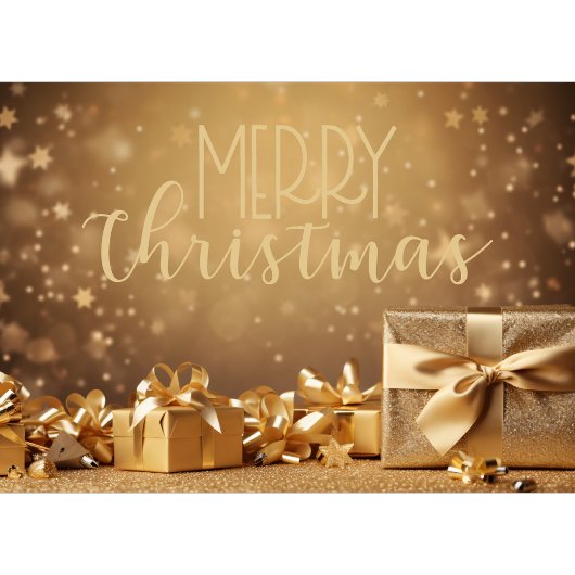 Gold Merry Christmas Business Holiday Card シーズンカード