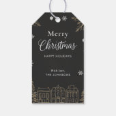 Gold Merry Christmas Calligraphic Scrip Holiday ギフトタグ (裏面)