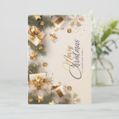 Gold merry Christmas card  シーズンカード (スタンド正面)