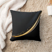 Gold Metal Elegant Modern Black クッション (ブランケット)