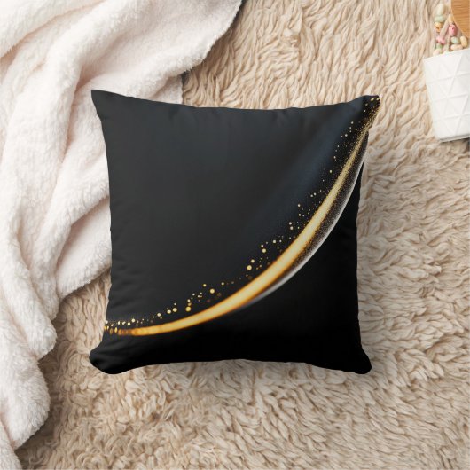 Gold Metal Elegant Modern Black クッション (ブランケット)