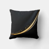 Gold Metal Elegant Modern Black クッション (裏面)