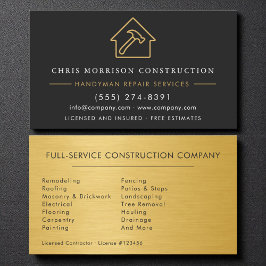 Gold Metal Handyman Construction Black  名刺