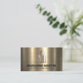 Gold Metallic Background | Corporate Buidlings 名刺 (スタンド正面)