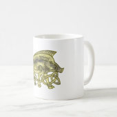 Gold Metallic Celtlic  Hog or Boar Mug コーヒーマグカップ (正面右)