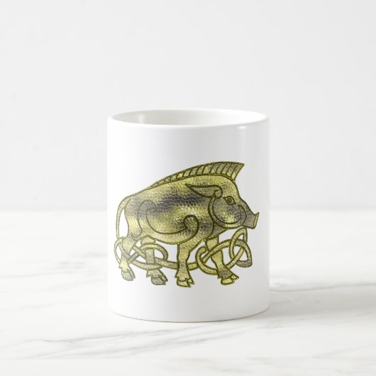 Gold Metallic Celtlic  Hog or Boar Mug コーヒーマグカップ (中央)
