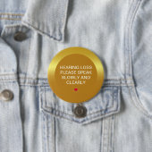 Gold Metallic Hearing Loss 3" Button 缶バッジ (インサイチュ)