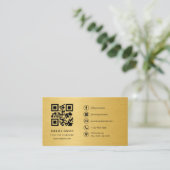 Gold Metallic Professional Company Logo QR Code  名刺 (スタンド正面)