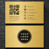 Gold Metallic Professional Company Logo QR Code  名刺