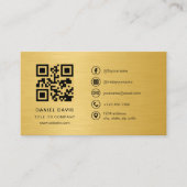 Gold Metallic Professional Company Logo QR Code  名刺 (正面)