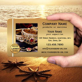 Gold Metallic QR Code and Photo Professional  名刺