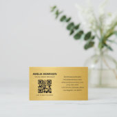 Gold Metallic QR Code Minimalist Professional 名刺 (スタンド正面)