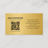 Gold Metallic QR Code Minimalist Professional 名刺 (正面)