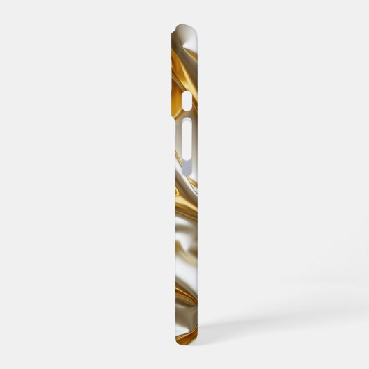 Gold Metallic Silk Texture iPhone 16ケース (左側面)