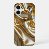 Gold Metallic Silk Texture iPhone 16ケース (裏面)