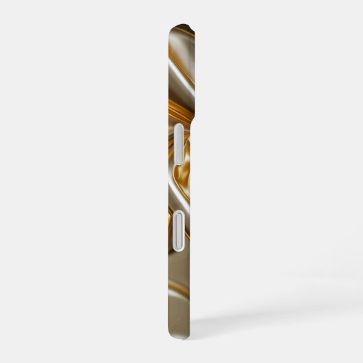 Gold Metallic Silk Texture iPhone 16ケース (右側面)