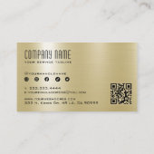 Gold Metallic Stainless Steel Texture QR Code 名刺 (裏面)