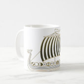 Gold Metallic Viking Longboat Mug コーヒーマグカップ (正面左)
