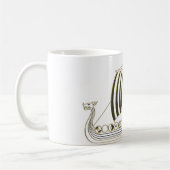 Gold Metallic Viking Longboat Mug コーヒーマグカップ (左)