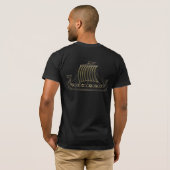 Gold Metallic Viking Longboat Tshirt Tシャツ (裏面フル)