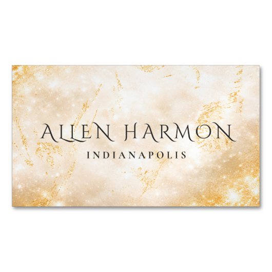 Gold Minimal Custom Family Name | 5-Minute Edit マグネット名刺 (正面)