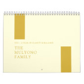 Gold Minimalist Modern 2026 Wall Calendar カレンダー (カバー)