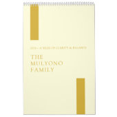 Gold Minimalist Modern 2026 Wall Calendar カレンダー (カバー)