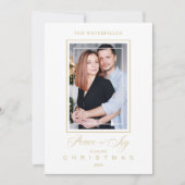 Gold Minimalist Modern Christmas Photo Family (正面)