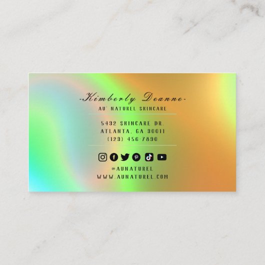 Gold Mint Holographic 名刺 (裏面)