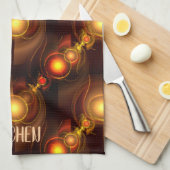 Gold Modern Boho Elegant Abstract Art Pattern #501 キッチンタオル (四つ折り)