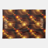 Gold Modern Boho Elegant Abstract Art Pattern #501 キッチンタオル (横)