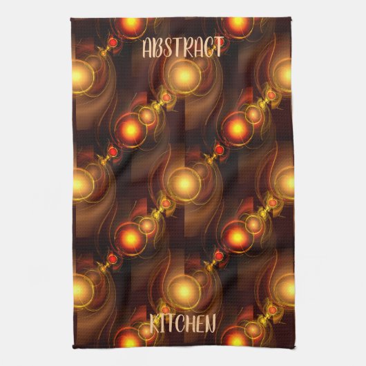 Gold Modern Boho Elegant Abstract Art Pattern #501 キッチンタオル (縦)