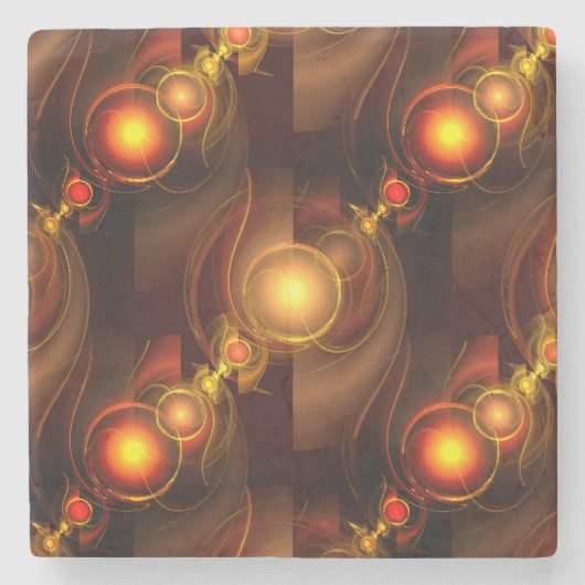 Gold Modern Boho Elegant Abstract Art Pattern #501 ストーンコースター (正面)