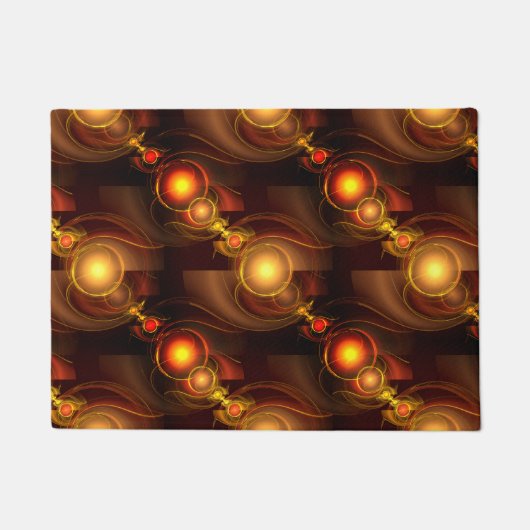 Gold Modern Boho Elegant Abstract Art Pattern #501 ドアマット (正面)